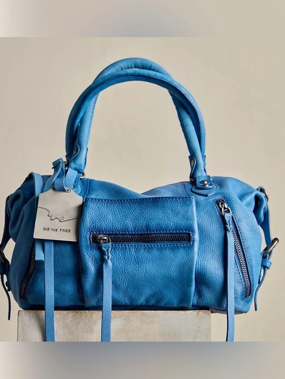 Free People Baby Emerson Tote Bag in Santorini Blue - Picture 1 of 8